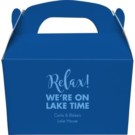 Relax We're on Lake Time Gable Favor Boxes